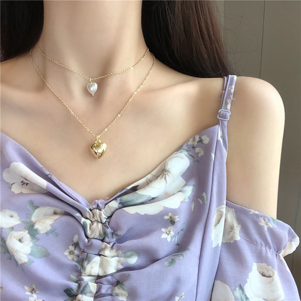 Dây Chuyền Hợp Kim Mặt Hình Trái Tim Xinh Xắn Cho Nữ Yanqueens Trang sứ Quà tặng