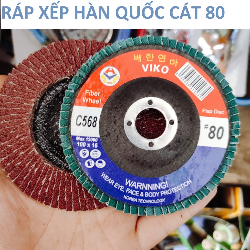 ComBo 5 chiếc Ráp xêp VIKO 100mm, độ mịn 80cc, nhám xếp Hàn Quốc chính hãng, Cty XNK VIKO Việt Nam