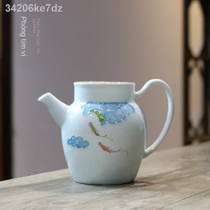 ✆❀Chén hội chợ vẽ tay nổi | Tách trà sứ trắng ngọt ngào thanh lịch Chén trà Haiyun hoa sen phong cảnh hộ gia đình Bộ trà