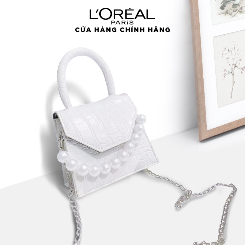 [Quà tặng không bán] Túi đeo vai ngọc trai thời trang chất liệu da cao cấp L'Oreal Paris