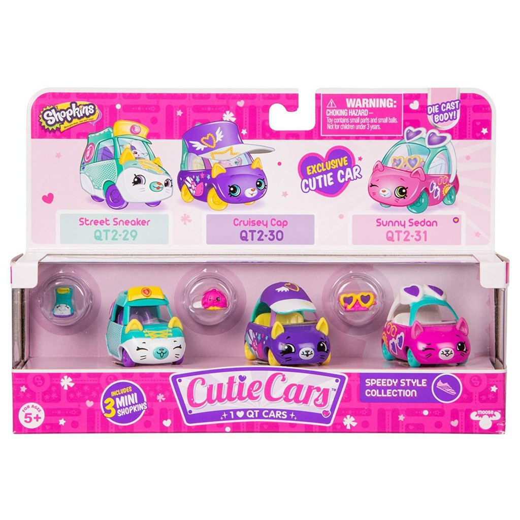 Bộ đồ chơi 3 xe Shopkins Cutie Cars Three Pack - Speedy Style Collection (Mỹ)