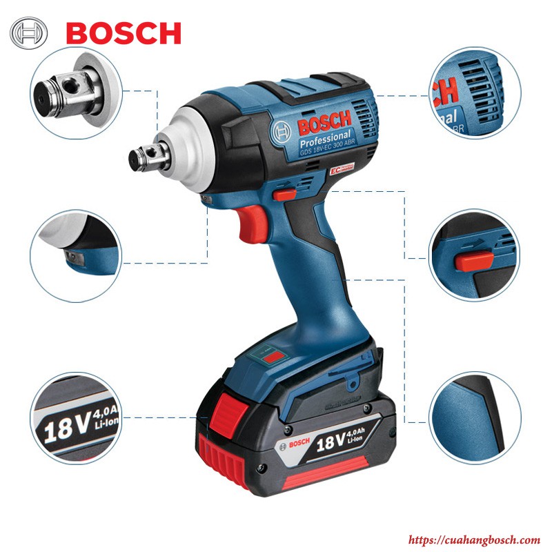 Máy Bắt Ốc Động Lực Bosch GDS 18V-EC 300 ABR (solo) ( HÀNG NỘI ĐỊA CHÍNH HÃNG)