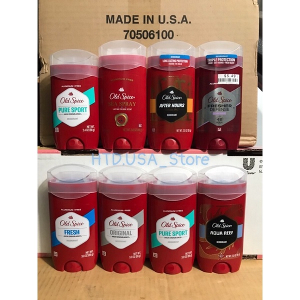 Lăn khử mùi Old Spice Pure Sport 68g - 85g - 107g của Mỹ