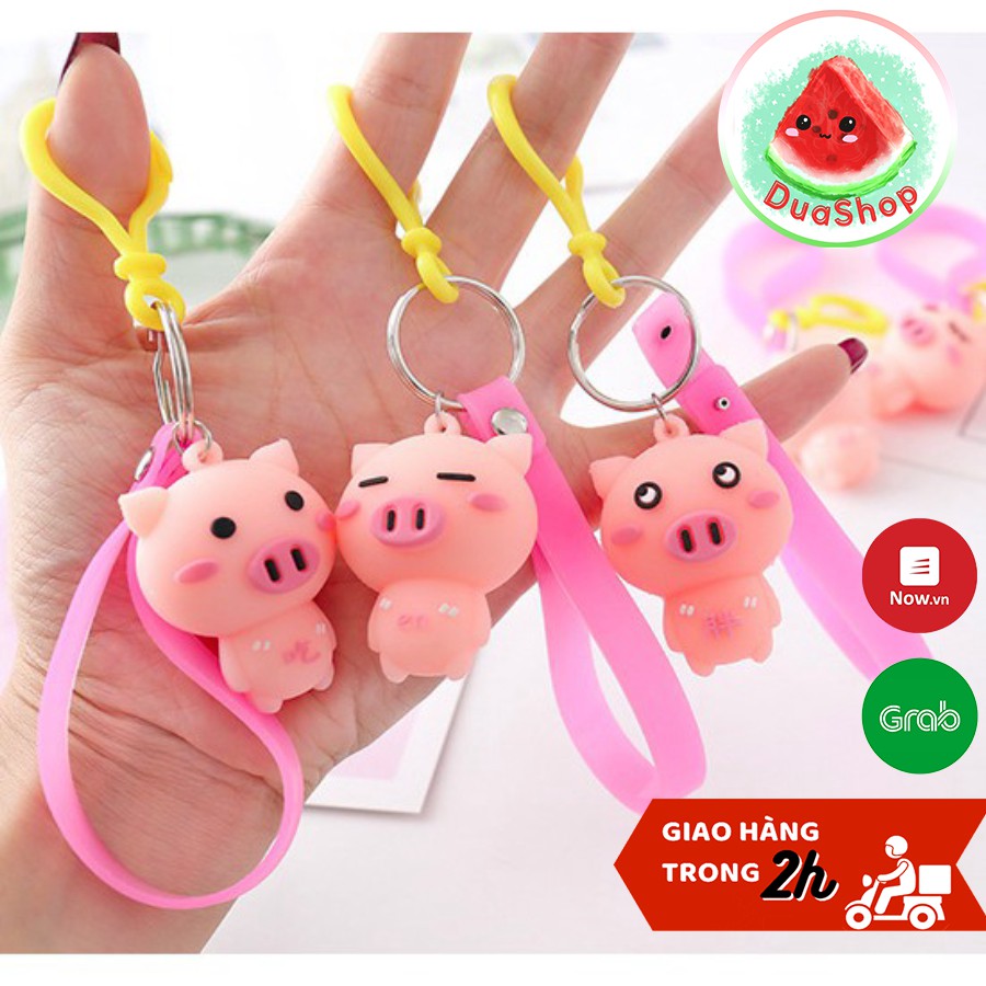 Móc khóa heo hồng đáng yêu -Móc chìa khóa Piggy siêu cute Duashop