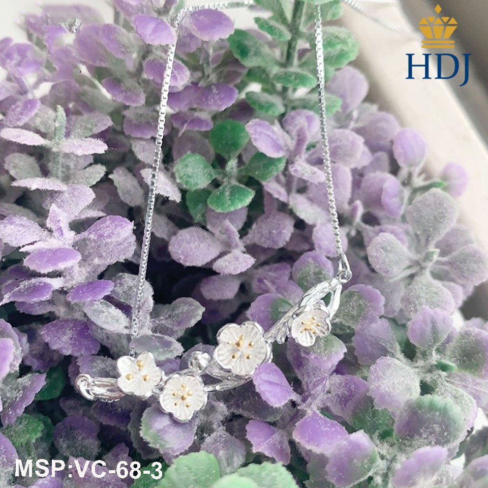 Dây chuyền bạc Ý 925 Hình Hoa mai vàng đẹp trang sức cao cấp HDJ mã VC-68-3