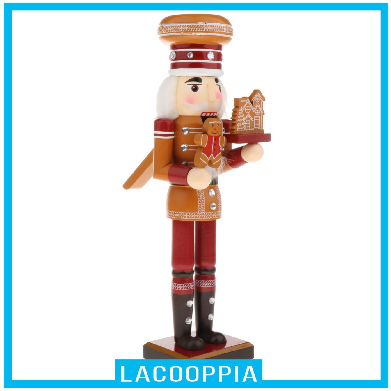 [LACOOPPIA] Wood Nut Soldier Christmas Nut  Puppet Figurine Cake Doll Standing