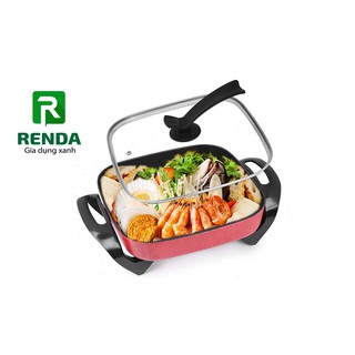 Nồi lẩu điện vuông chống dính 5L GreenCook GCEH30 với nhiều chức năng nấu