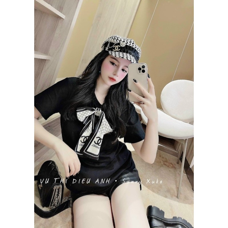 [Mã WASTGO hoàn 10% xu đơn 99k] BÁN SỈ ÁO PHÔNG KÈM NƠ LỤA ĐEN TRẮNG CHO NỮ | BigBuy360 - bigbuy360.vn