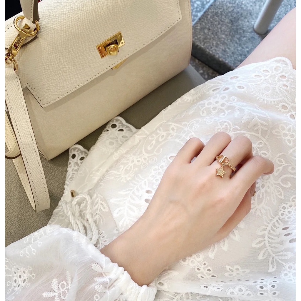 Nhẫn kim loại Dor 2021 gắn CD hình ngôi sao năm cánh thời trang cho nữ