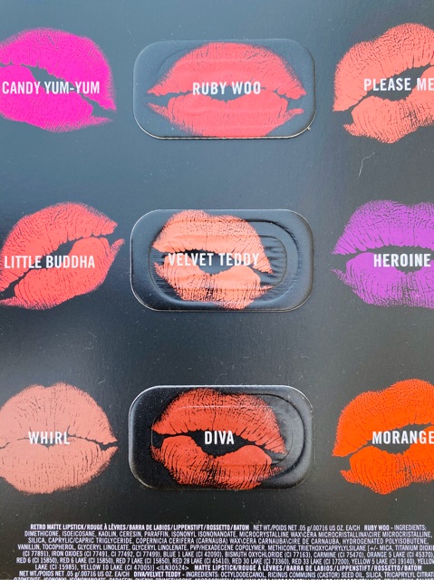 Sample/Mẫu thử Son Mac M.A.C 3 màu Ruby Woo, Velvet Teddy, Diva