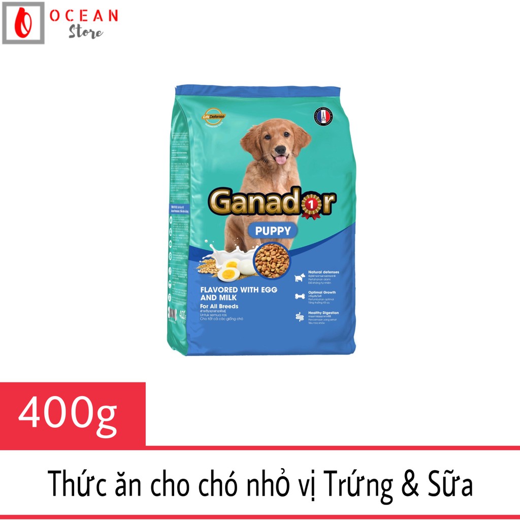 Thức ăn cho chó nhỏ hương VỊ TRỨNG VÀ SỮA - Ganador puppy Flavored With Egg And Milk Gói 400g