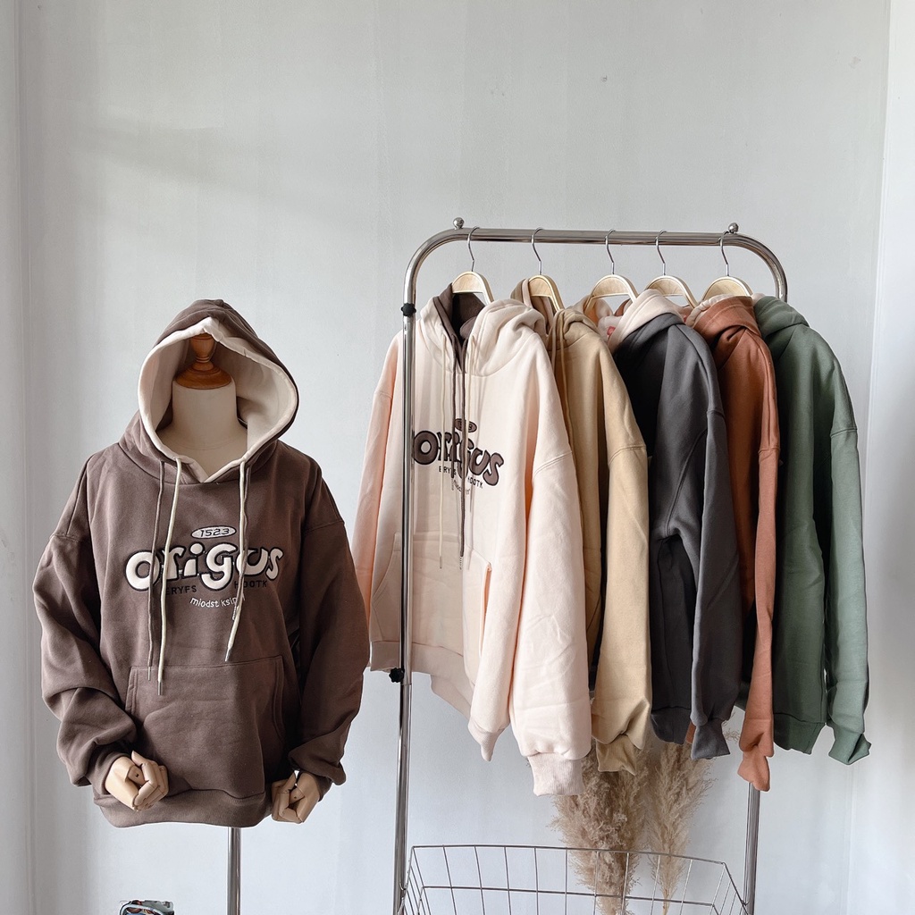 Áo Khoác Hoodie  Có Mũ Chữ Thêu ORIGOS Tay Dài Kiểu  | Smide Clothing