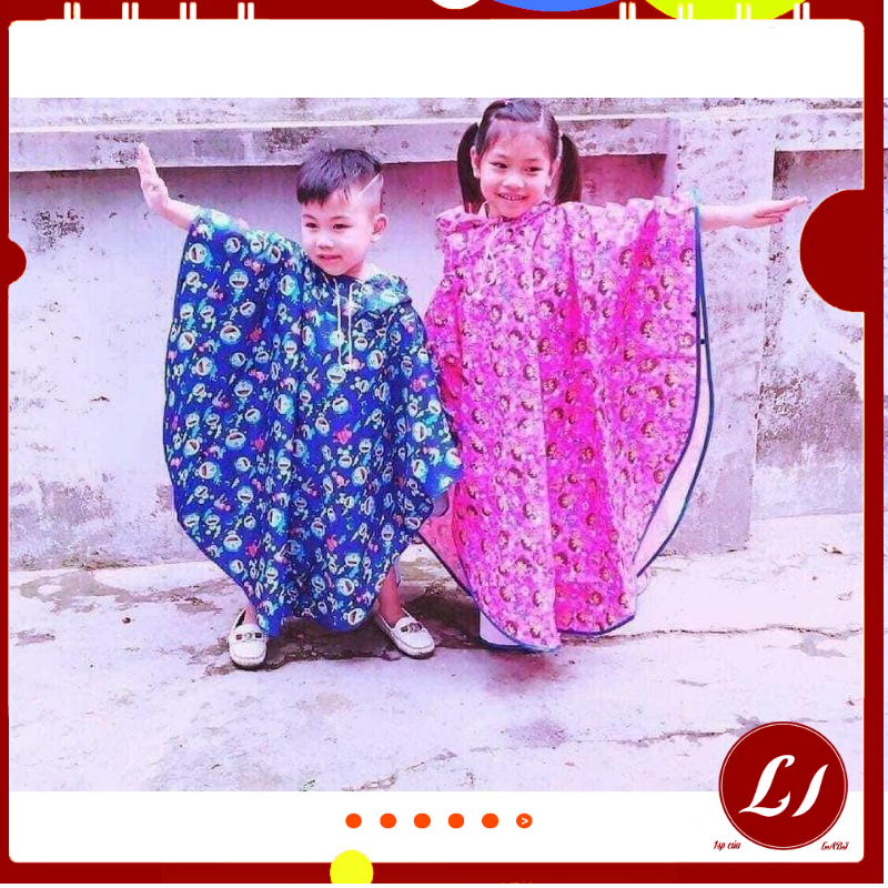 Áo mưa cánh dơi hoạ tiết cho bé trai, gái