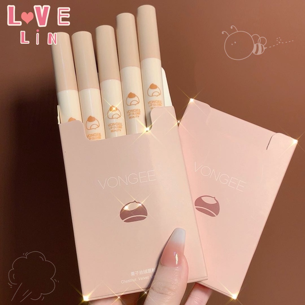 Bộ Son Kem Màu Lì Mịn Màng Như Nhung Không Dễ Phai Không Dính Cốc