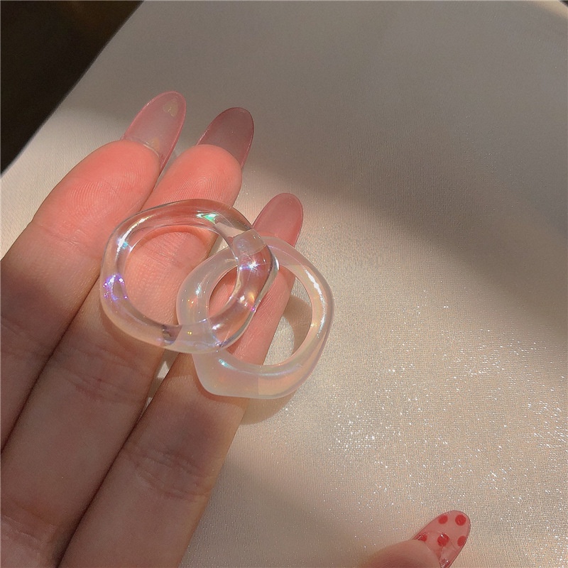 Bộ 2 Nhẫn Resin Trong Suốt Hình Cây Xương Rồng Lấp Lánh