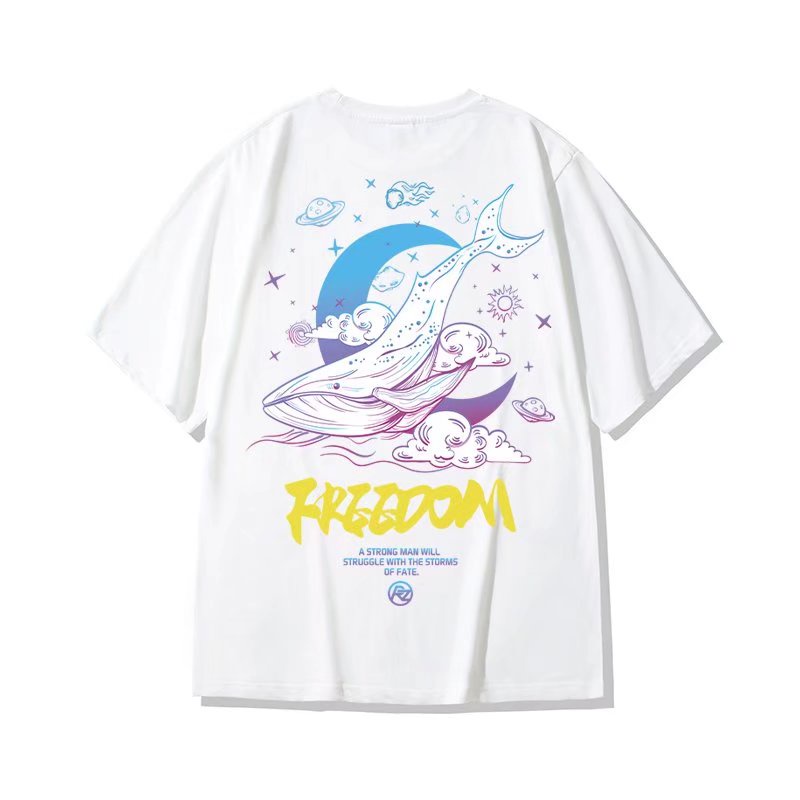 Áo Thun Tay Lỡ Cổ Tròn In Họa Tiết Hoạt Hình Thời Trang Mùa Hè Dành Cho Nam Size M-8XL