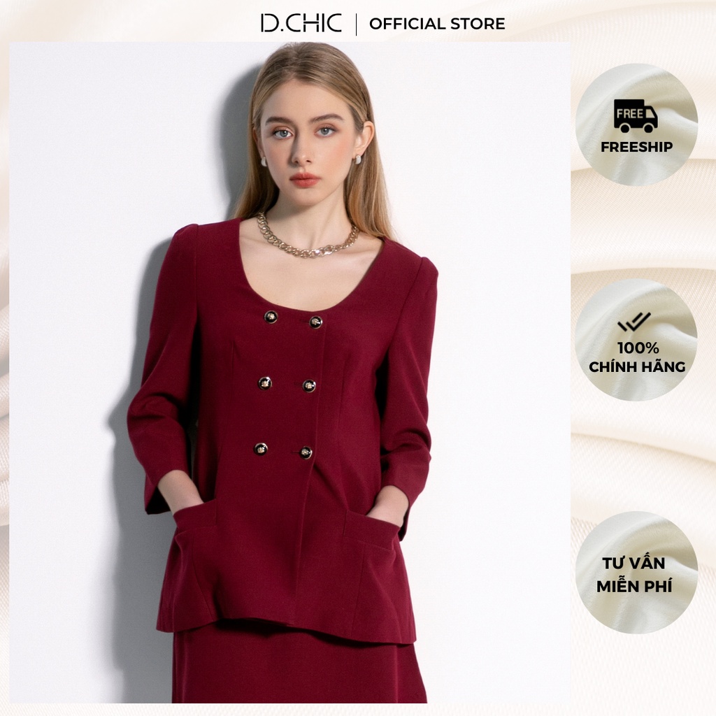 Áo vest D.CHIC dáng ôm cổ U sâu 160335
