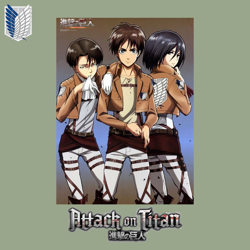 Poster Anime Attack On Titan Dán Tường Trang Trí