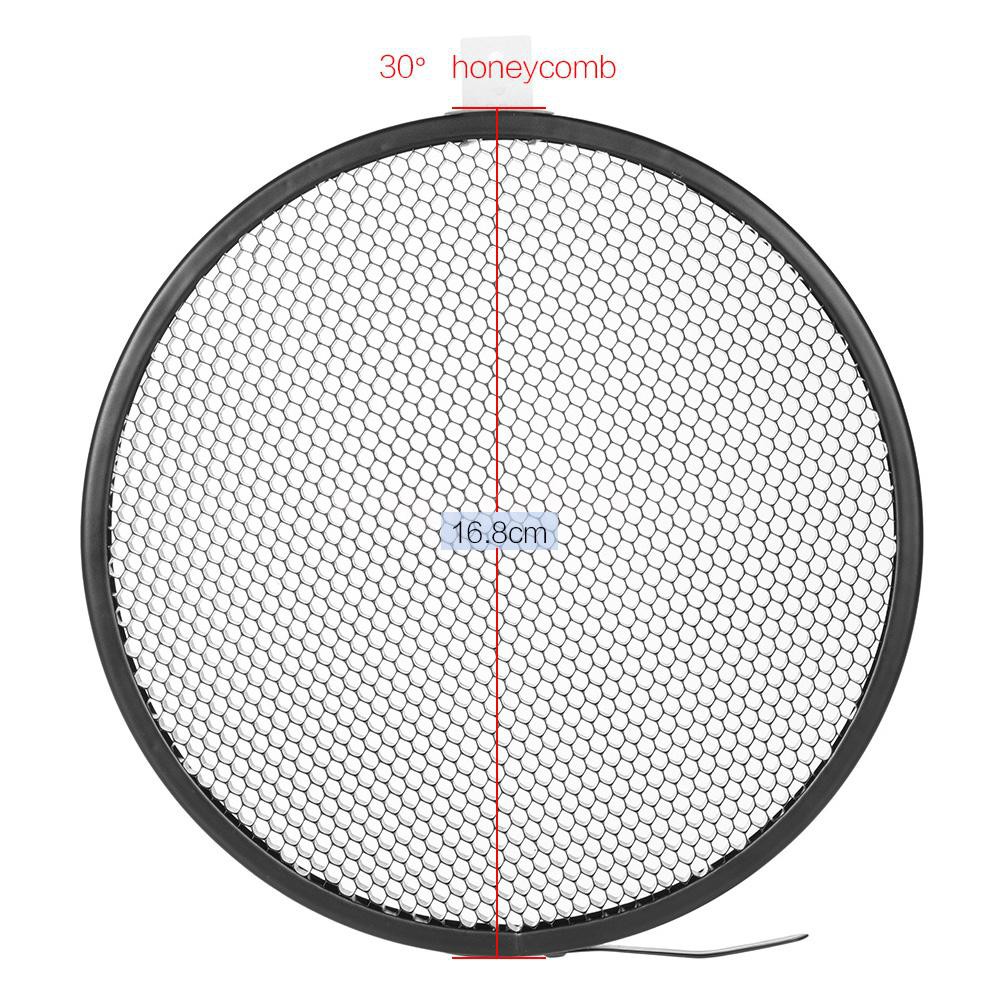 Phụ kiện tản ánh sáng hình lưới tổ ong chất lượng cao tiện dụng đường kính 16.8cm