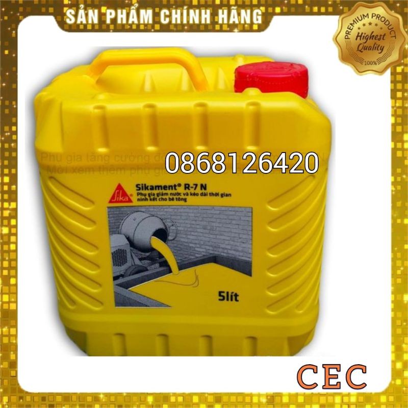 Sikament R7N can 5 lít Phụ gia giảm nước tăng cường độ bê tông SR7
