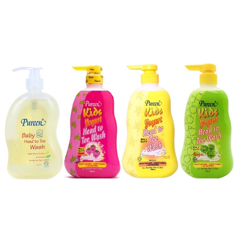 SỮA TẮM GỘI TRẺ EM PUREEN 750ML NATURAL/ APPLE/ RASPBERRY