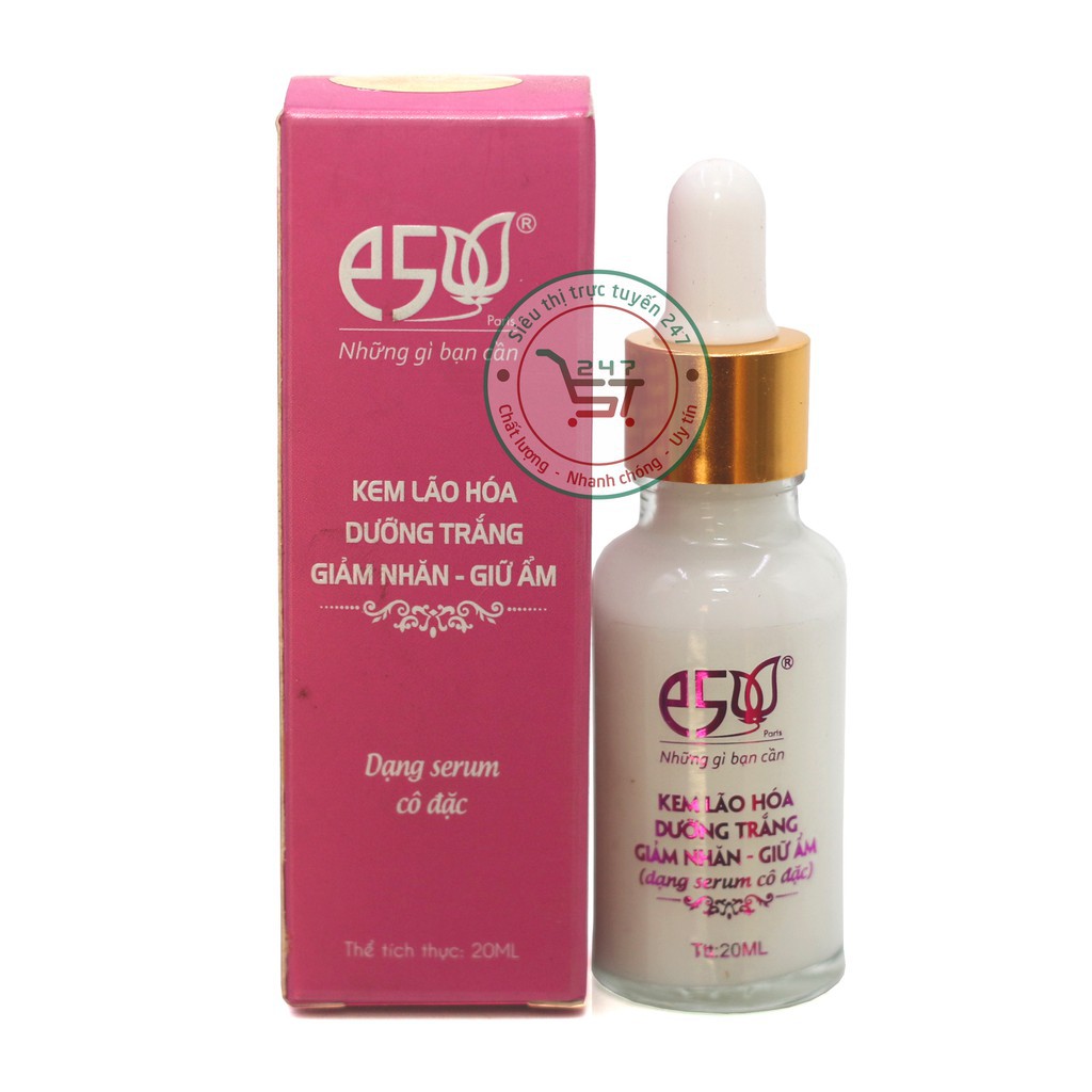 Kem Lão hóa Dưỡng trắng Giảm nhăn Giữ ẩm E5 dạng serum (Tím)