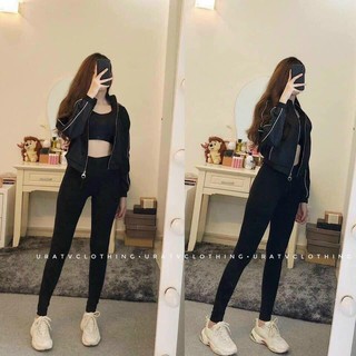 Quần legging nữ, Quần cạp cao chất liệu umi hàn co dãn 4 chiều, đủ size từ 40 - 72kg
