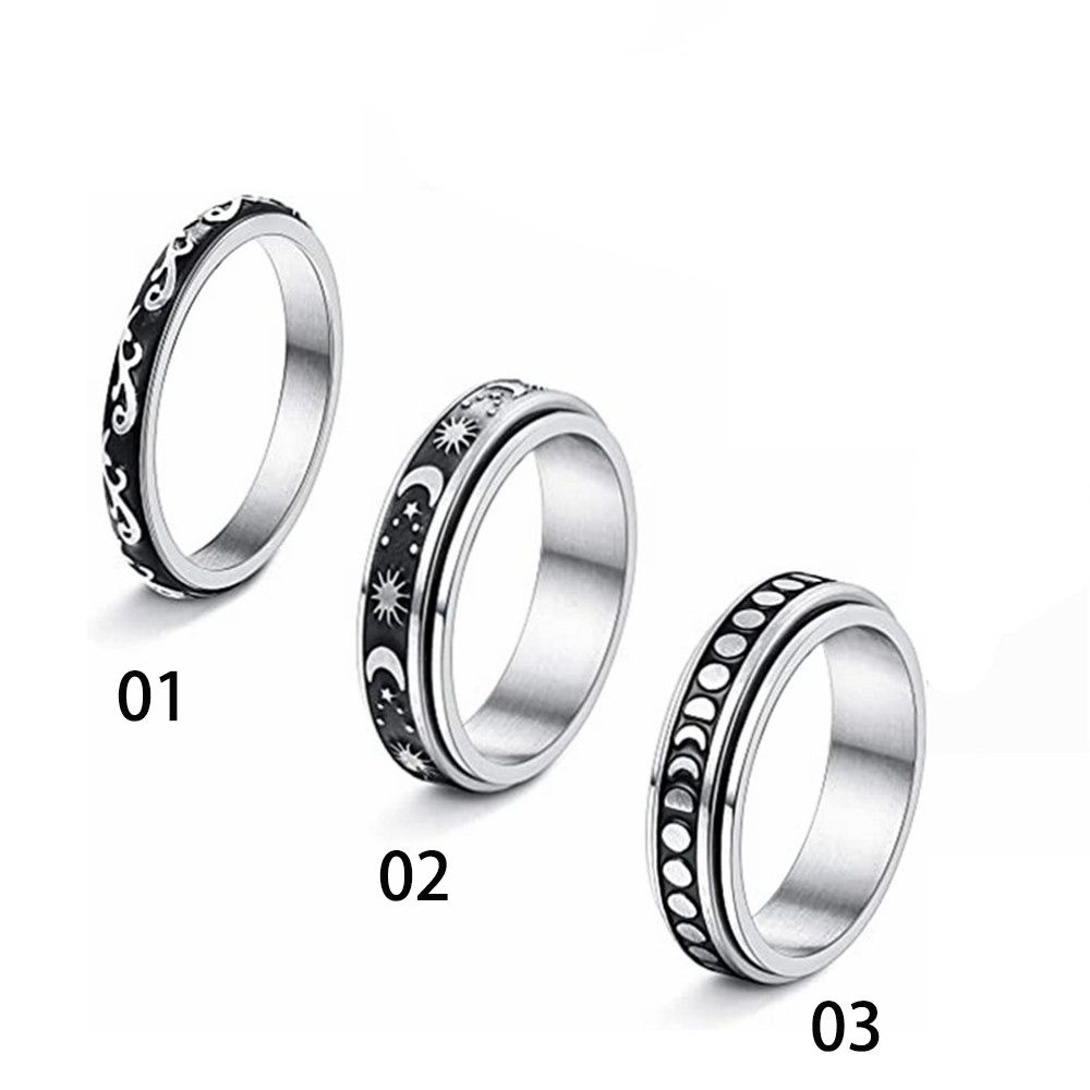 Nhẫn đeo tay bằng thép titan chống căng thẳng phong cách vintage