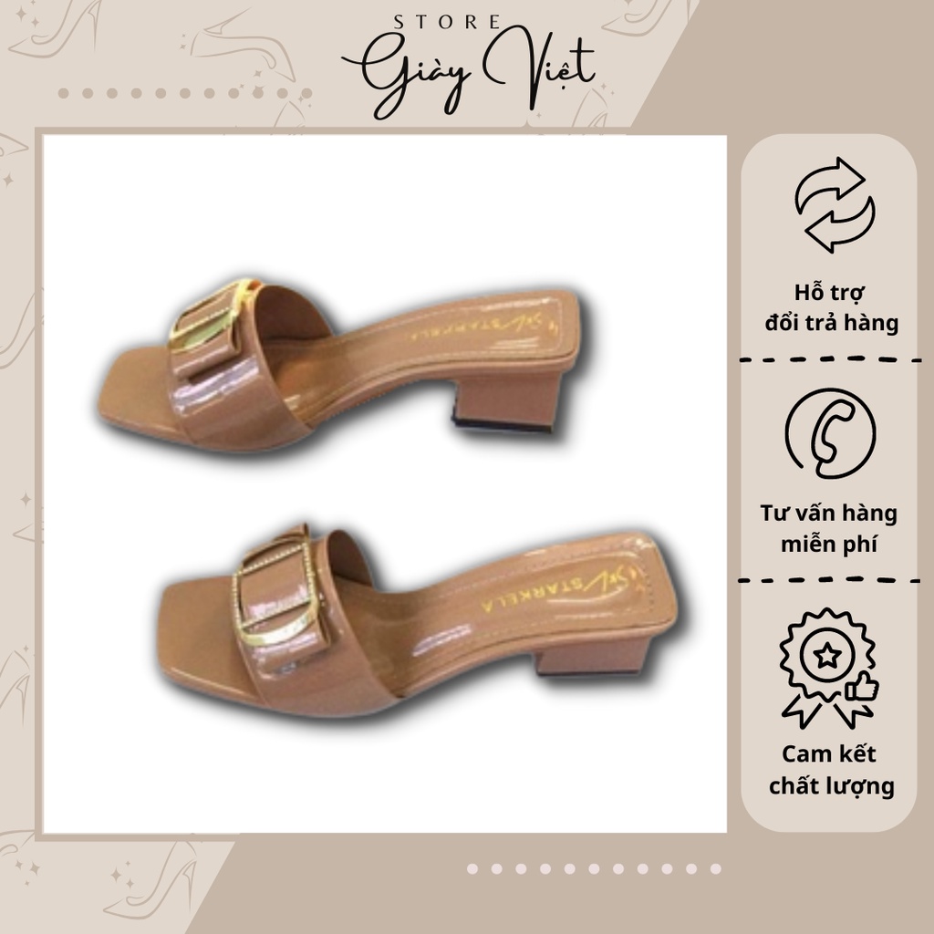Guốc Mũi Vuông Khoá Xinh Gót 4P siêu hót