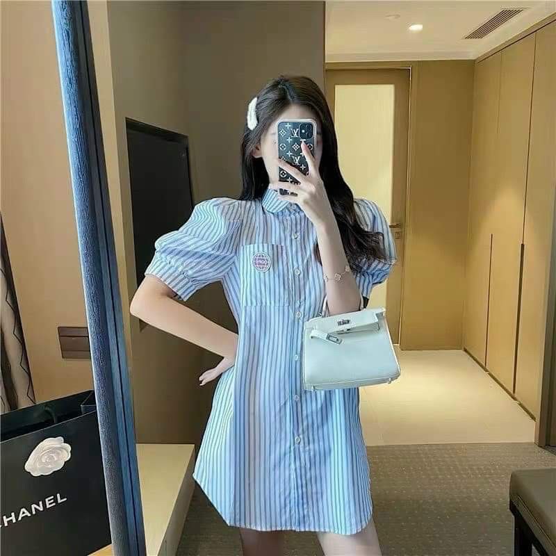 ❤️ĐẦM SUÔNG SƠ MI KẺ SỌC