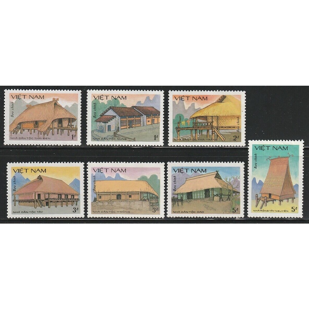 Tem sưu tập MS 494 Tem Việt Nam Kiến trúc dân gian Việt Nam 1986
