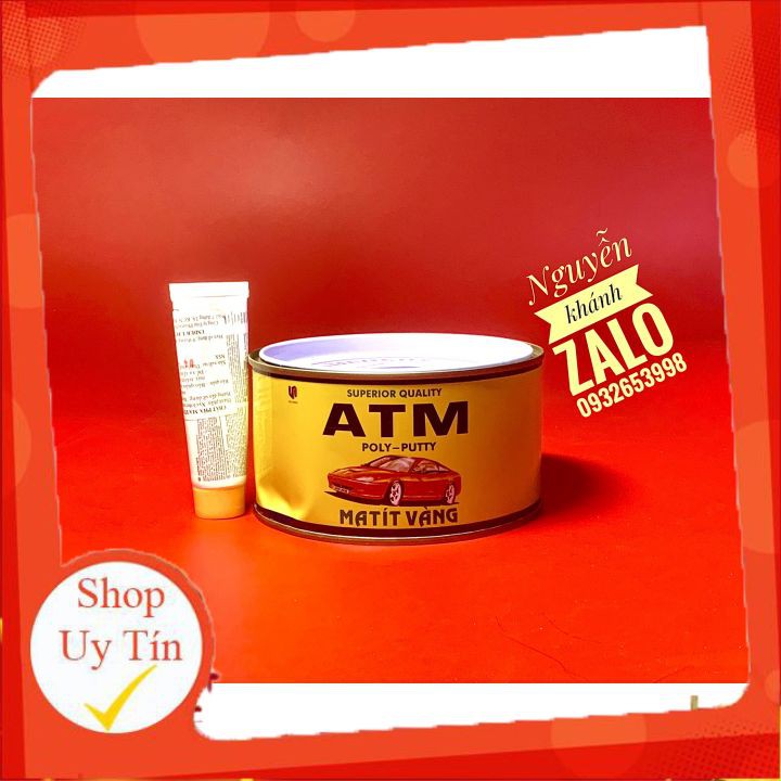 BẢ MATIT VÀNG ATM BỘT TRÉT 2THÀNH PHẦN LON 1KG, LÀM BÓNG CHE LỒI LÕM SẮT, GỖ