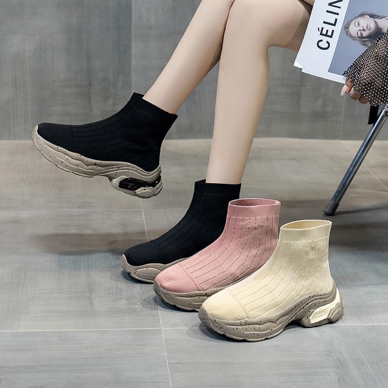 Giày Bốt Mũi Tròn Chống Trượt Thoải Mái Thời Trang Mùa Thu 2022 Cho Nữ