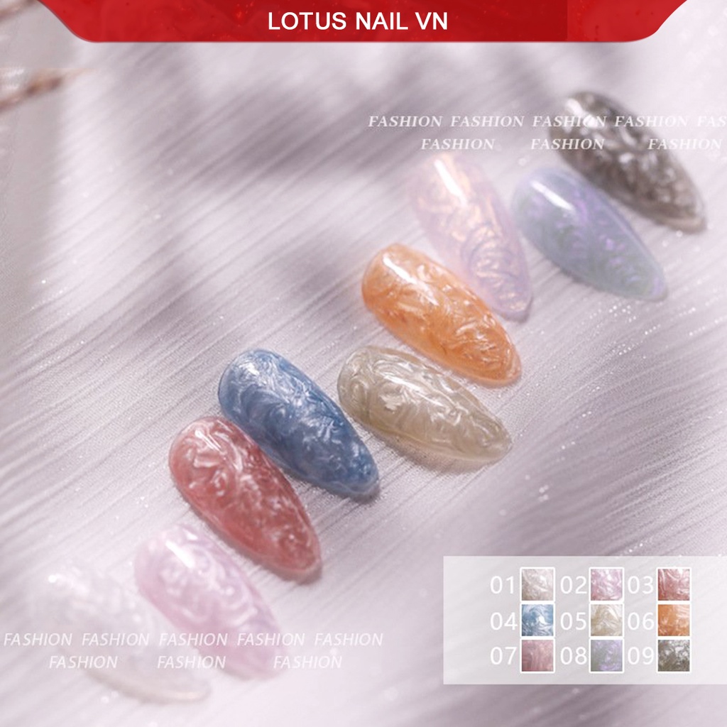 Set sơn gel ngọc trai 3D Vedeeni 9 màu siêu độc đáo mã A61 tặng kèm bảng màu