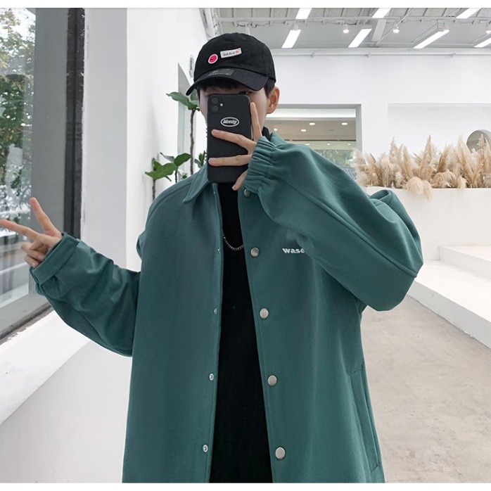 Áo khoác bomber Xanh UNDERTRAP ulzzang hottrend chất kaki xịn xò giá rẻ chất lượng, Áo sơ mi phong cách nam nữ học sinh