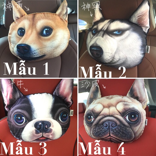 32 mẫu gối tựa đầu 3d Xdolls chính hãng hình thú chó mèo hổ báo thỏ gấu loại to xe hơi ô tô