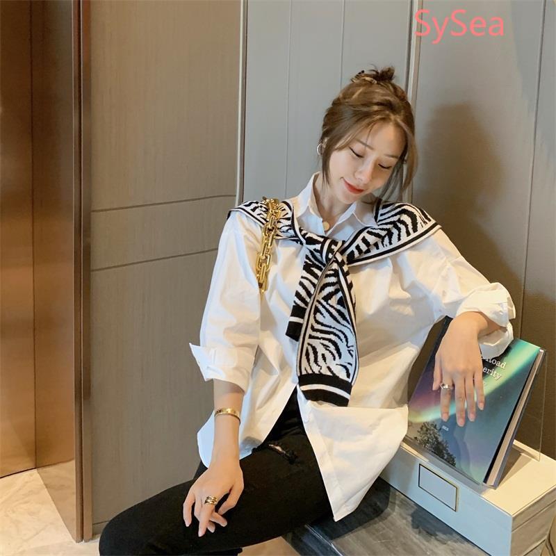 Set Áo Sơ Mi Tay Dài + Áo Khoác Len Không Tay Thời Trang Công Sở Thanh Lịch Cho Nữ