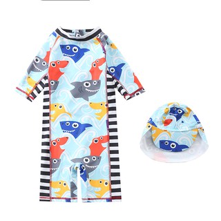 Đồ bơi bé trai liền mảnh + nón