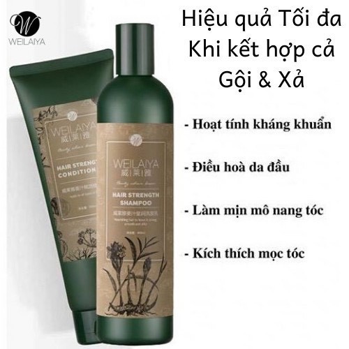 Dầu xả Weilaiya ngăn rụng tóc và dưỡng tóc giúp kích thích mọc tóc hà thủ ô 250ml