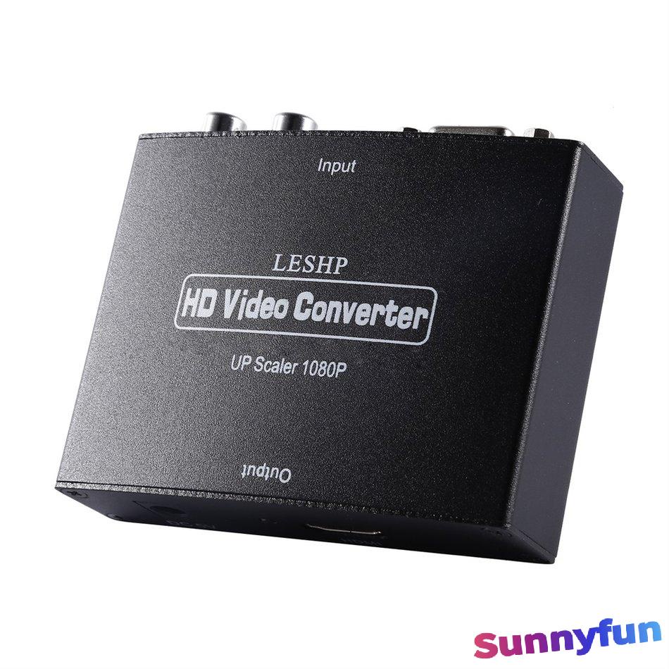 LESHP 1080P VGA 3.5mm Stereo Audio To HDMI-compatible Converter Box W/ Adapter sunnyfun