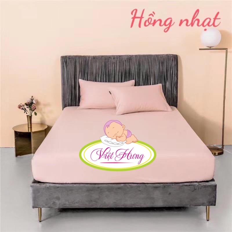 Ga Drap chống thấm cotton lụa Mỹ mầu trơn vàng kem hồng xanh min dành cho bé, không bí nóng không sột soạt.