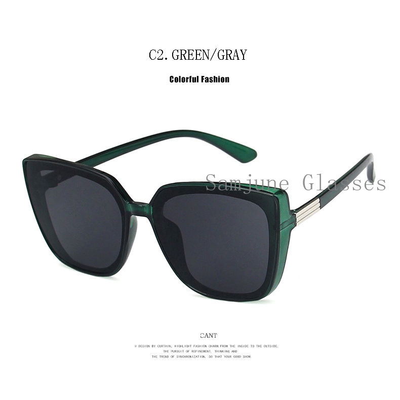 Kính mát SAMJUNE gọng vuông cỡ lớn UV400 thiết kế cổ điển cho nam và nữ 2019