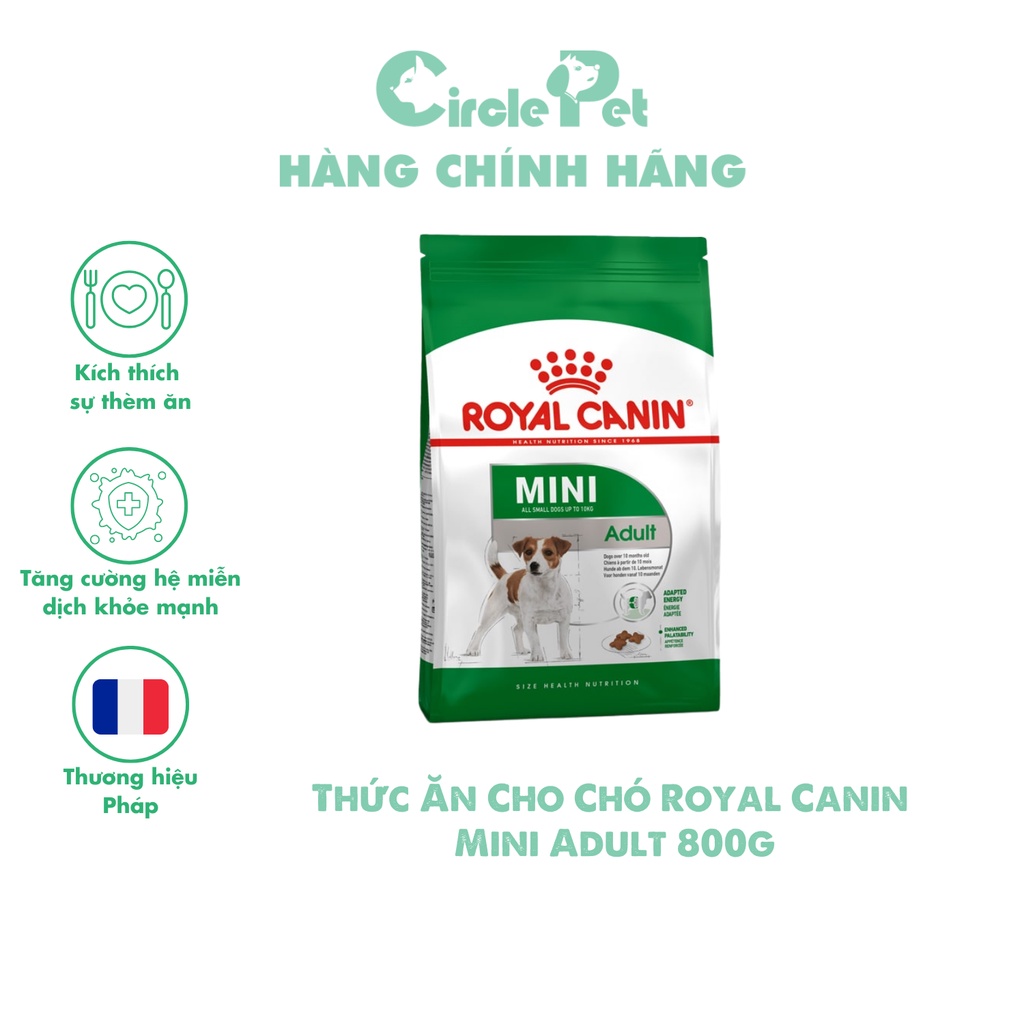Thức Ăn Cho Chó Royal Canin Mini Adult Hỗ Trợ Hệ Miễn Dịch Cho Chó Trưởng Thành 800g - Circle Pet