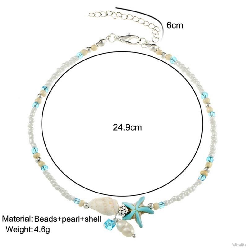 Vòng chân thiết kế thủ công họa tiết vỏ sò trẻ trung
