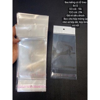 🔥🔥 Bao kiếng/ Túi nilon (nylon) có lỗ và không lỗ treo hàng Nail và lông mi nối, hộp móng úp