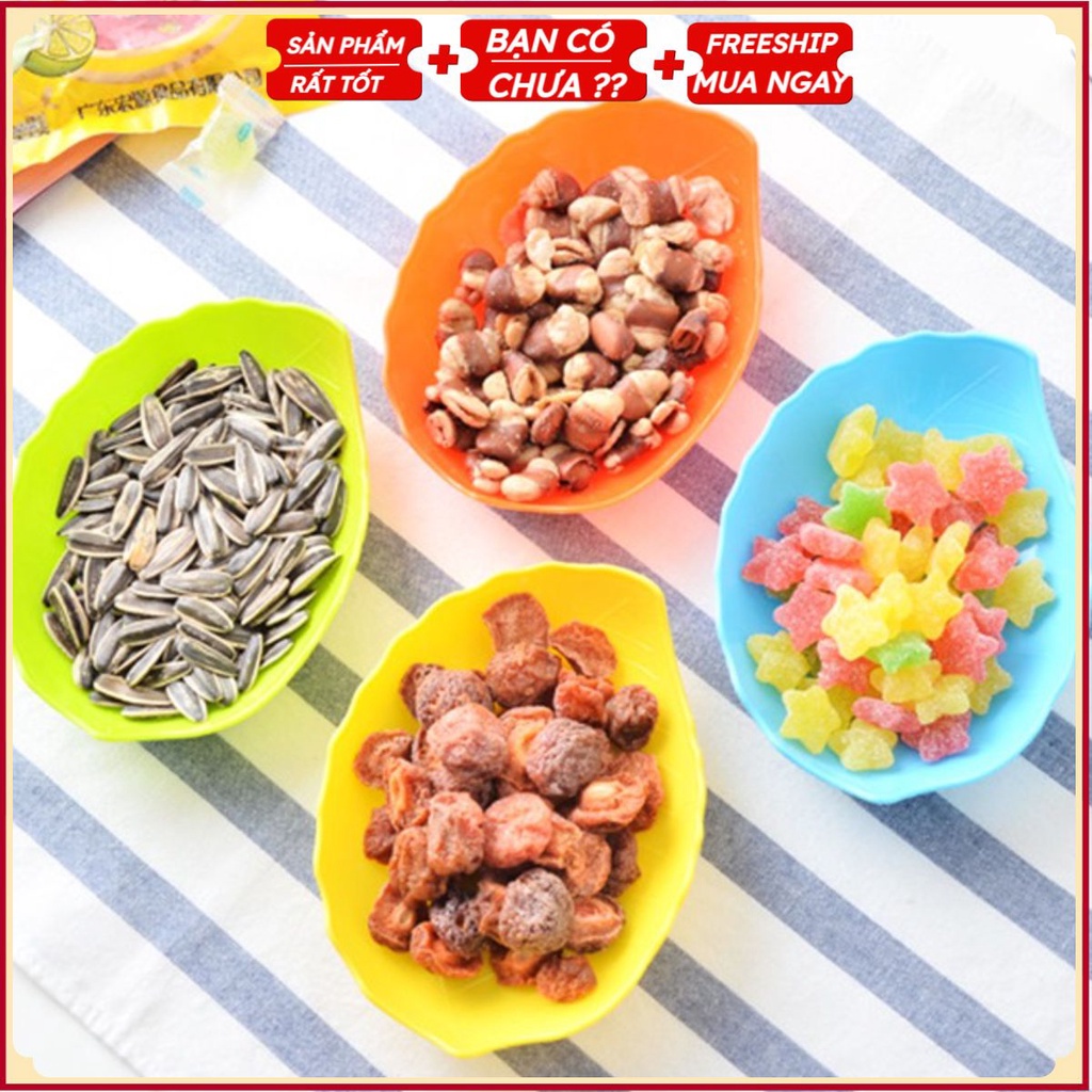 Đĩa Nhựa Đựng Hoa Quả Hình Chiếc Lá 18Cm