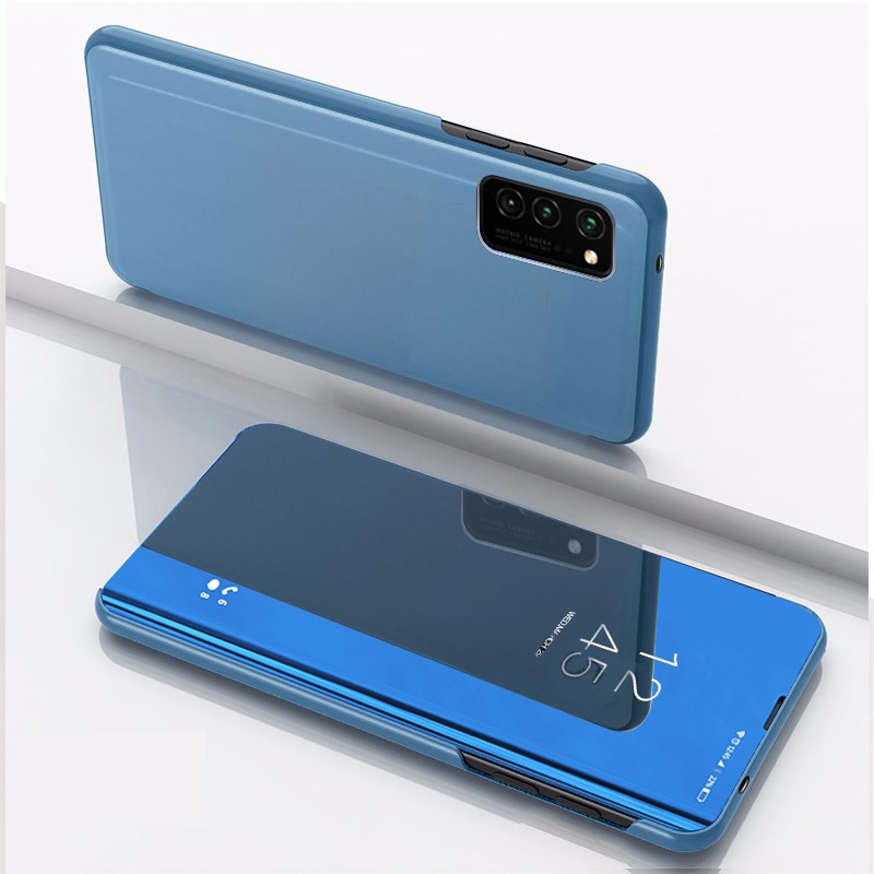 Ốp điện thoại nắp lật tráng gương thông minh tầm nhìn rõ cho Samsung Galaxy A51 A71 A81 A97 A21 A01 S20 Plus S20 Ultra