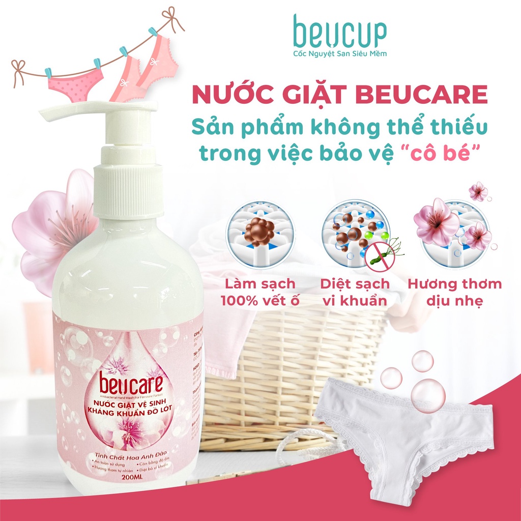 Nước Giặt Đồ Lót Chuyên Dụng BeUcare Hand Wash For Feminine Panties 200ml