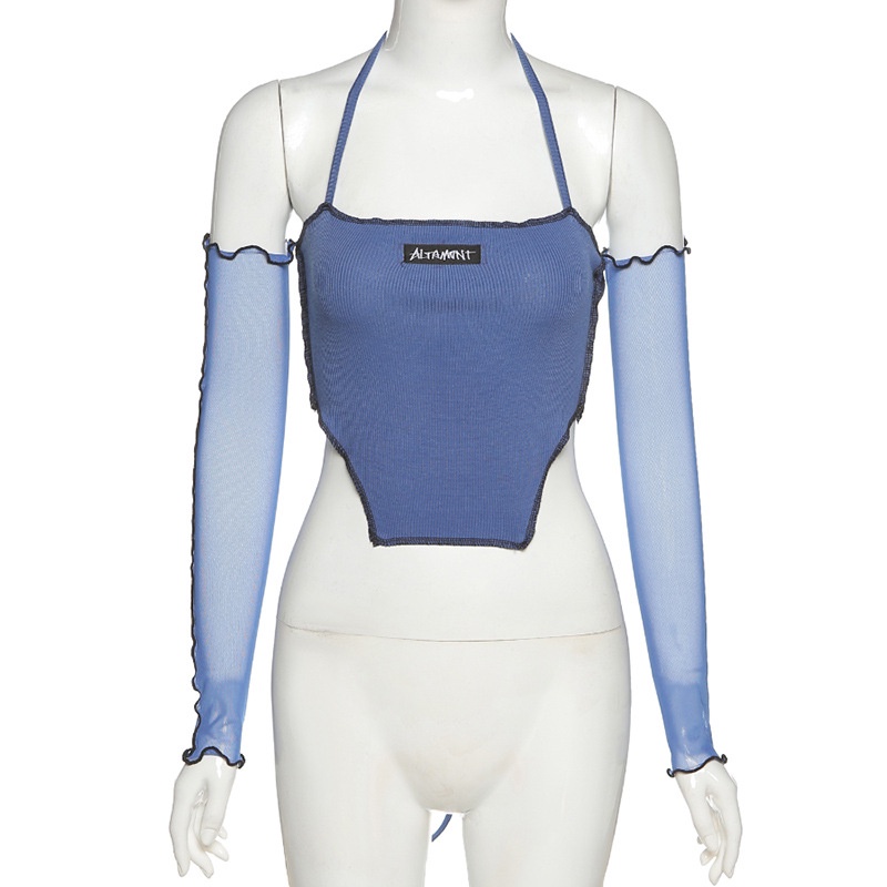 DUNEA Áo Thun Tay Dài Hở Lưng Quyến Rũ Trẻ Trung Cho Bạn Gái