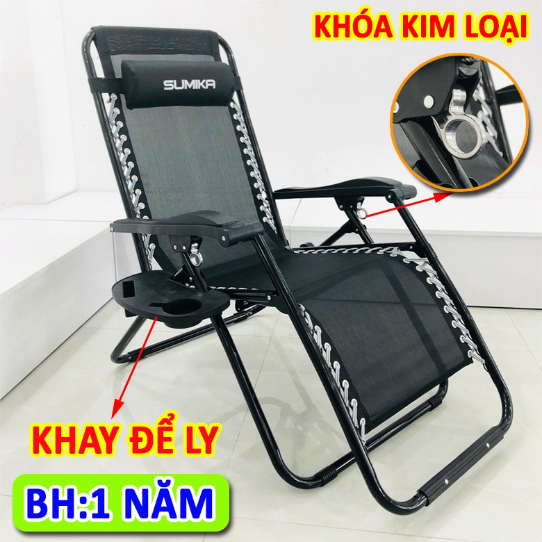 4 mẫu ghế gấp xếp thư giãn đa năng Sumika 179 &amp; 168 &amp; 199 (Tặng khay để ly) bảo hành 1 năm, ghế bố